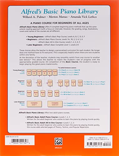 Alfred's Basic Piano Course Lesson Book Level 1A (Alfred's Basic Piano Library)