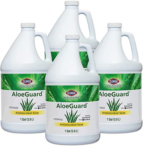 Clorox Healthcare AloeGuard Antimicrobial Soap, 1 Gallon Bottle | Antimicrobial Hand Soap for Healthcare Professionals and Everyday Use | Hand Soap Bulk (4 Pack)