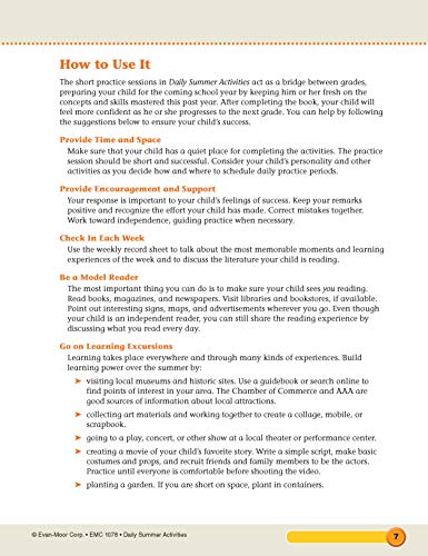 Evan-Moor Daily Summer Activities, Grade 7-8 Workbook, Prevent Learning Loss, Reading Comprehension, Writing, Math, Grammar, Punctuation, Spelling, Division, Decimals, Fractions, Geography, Map Skills