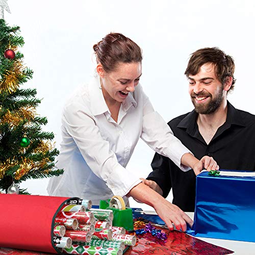 Primode Wrapping Paper Storage Bag | Wrapping Paper Organizer Under Bed for Storing Multiple Rolls of Gift Wrap, 40” Length Container Constructed of Durable 600D Oxford Material (Red)