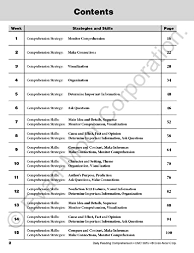 Evan-Moor Daily Reading Comprehension, Grade 5 - Homeschooling & Classroom Resource Workbook, Reproducible Worksheets, Teaching Edition, Fiction and ... Reading Comprehension, Grade 5, EMC 3615)