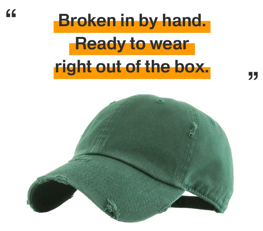 KBETHOS KBE-VINTAGE HGN Vintage Washed Cotton Baseball Cap, Heather Green