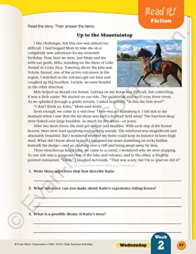 Evan-Moor Daily Summer Activities, Grade 7-8 Workbook, Prevent Learning Loss, Reading Comprehension, Writing, Math, Grammar, Punctuation, Spelling, Division, Decimals, Fractions, Geography, Map Skills