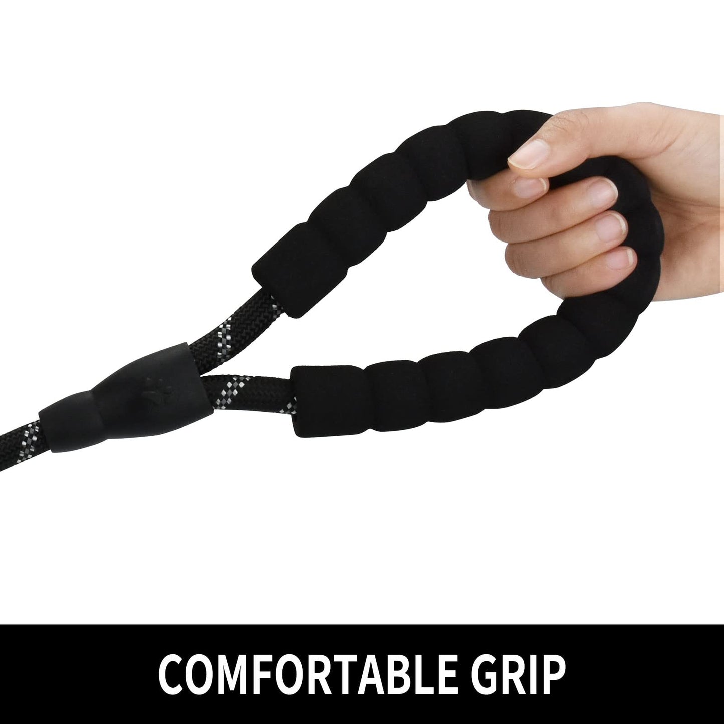 Panykoo 5/6 FT Strong Pet Dog Leash with Soft Padded Handle,Highly Reflective Rope for Night Walking,360-Degree Rotating Metal Buckle Without Tangles,Suitable for Small,Medium and Large Dogs.(5ft)