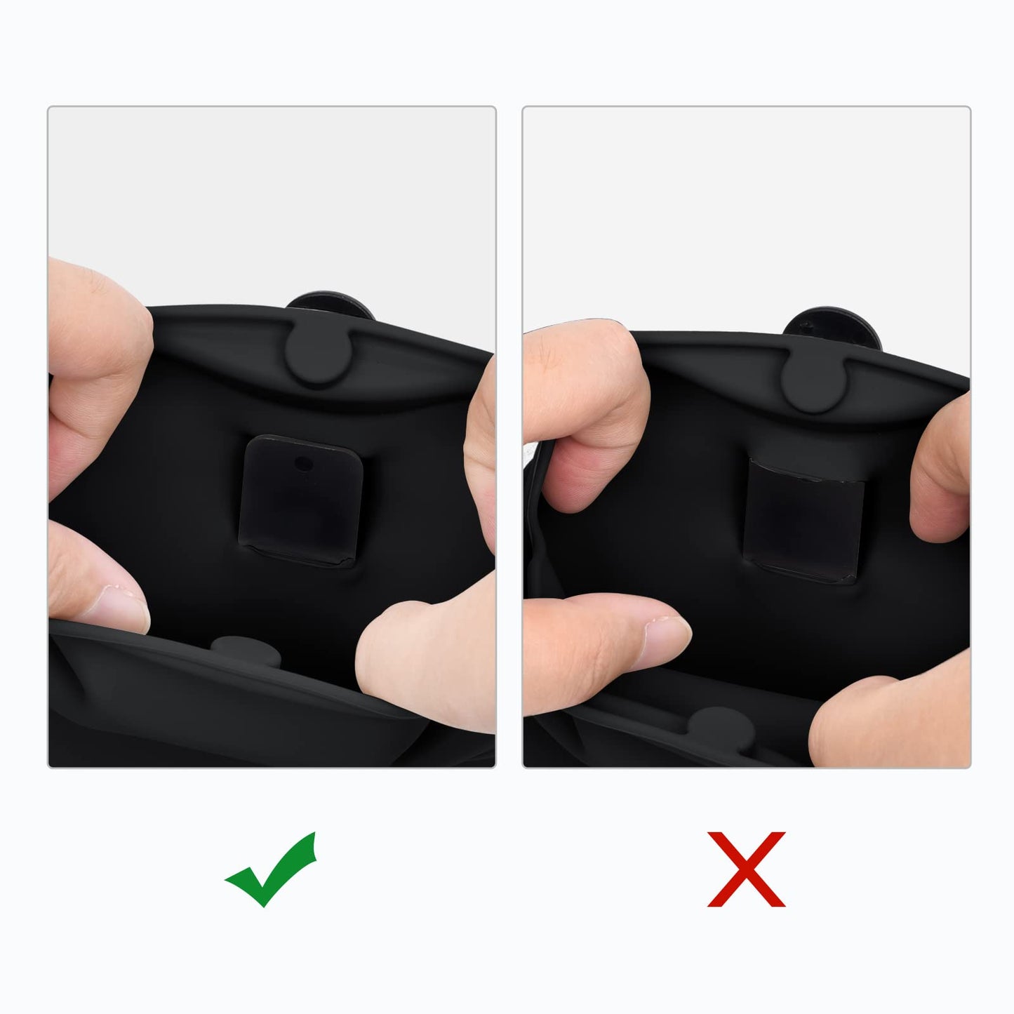 Left&Right Dog Clicker Training Kit,Silicone Dog Training Treat Pouch and Dog Clickers,Dog Treat Bag with Clicker Training for Dogs,Pet Treat Bag with Magnetic Buckle Closing and Waist Clip,Black