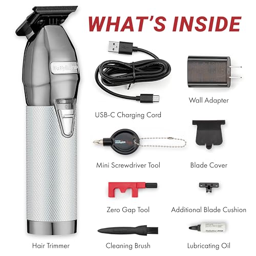 BaBylissPRO FX+ Professional Barber Cord/Cordless Hair Trimmers, Silver