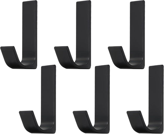 Adhesive Hooks Heavy Duty, 6 Pack Wall Hook for Hanging Coat Robe Towel Hooks Rack for Wall Stick on Bathroom Shower Hooks for Loofah, Towel, Cloth, Hat
