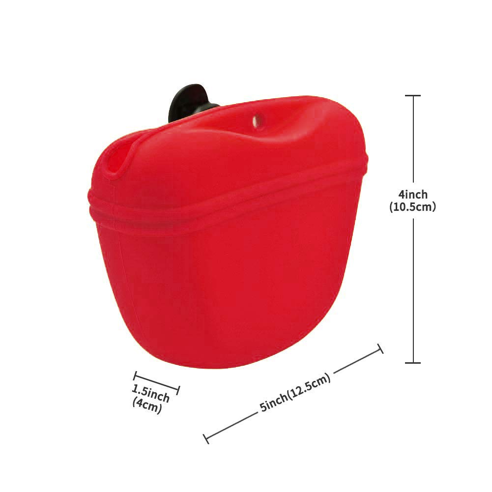 RoyalCare Silicone Dog Treat Pouch-Small Training Bag-Portable Dog Treat Bag for Leash with Magnetic Closure and Waist Clip[US Design Patent]