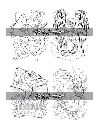 100 Tattoos: Tattoo Coloring Book for Adults with Incredible Designs of Animals, Flowers, Fantasy, Skulls, and More!