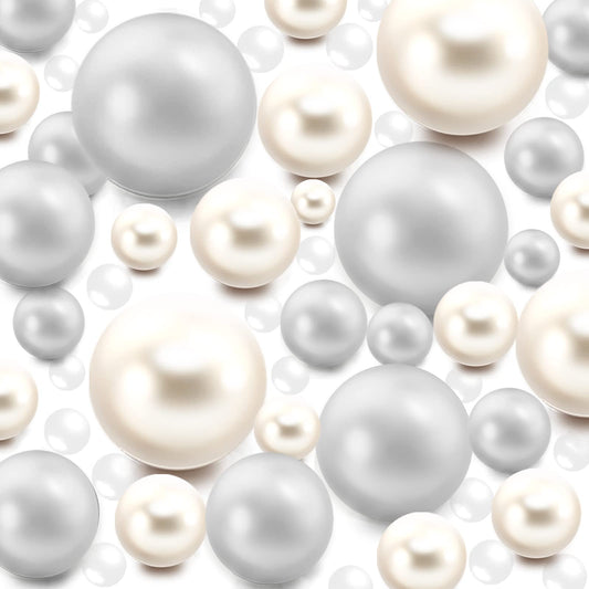 200 Pieces Floating NO Hole Pearls and 2300 Pieces Transparent Water Gels,RoyalBlue Floating Beads Pearls for Vases Floating Candles Home Weddings Table Centerpieces Party Decor