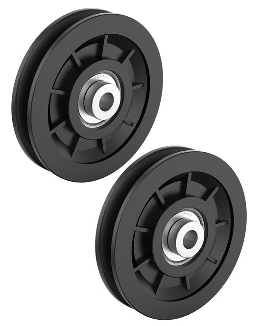 Mixizigoz 90mm/3.5" Universal Nylon Bearing Pulley-Wheel Replace for Home Gym Equipment Part Cable Machine, Wearproof Abration Bearing Wheel, Gym Equipment and Garage Door Pulley System