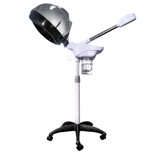 Professional 2-in-1 Hair & Face Steamer with UV Ozone, Facial Steamer Humidifier Moisturising Hydration System Sprayer for Personal Care Use at Home & Salon (Black)