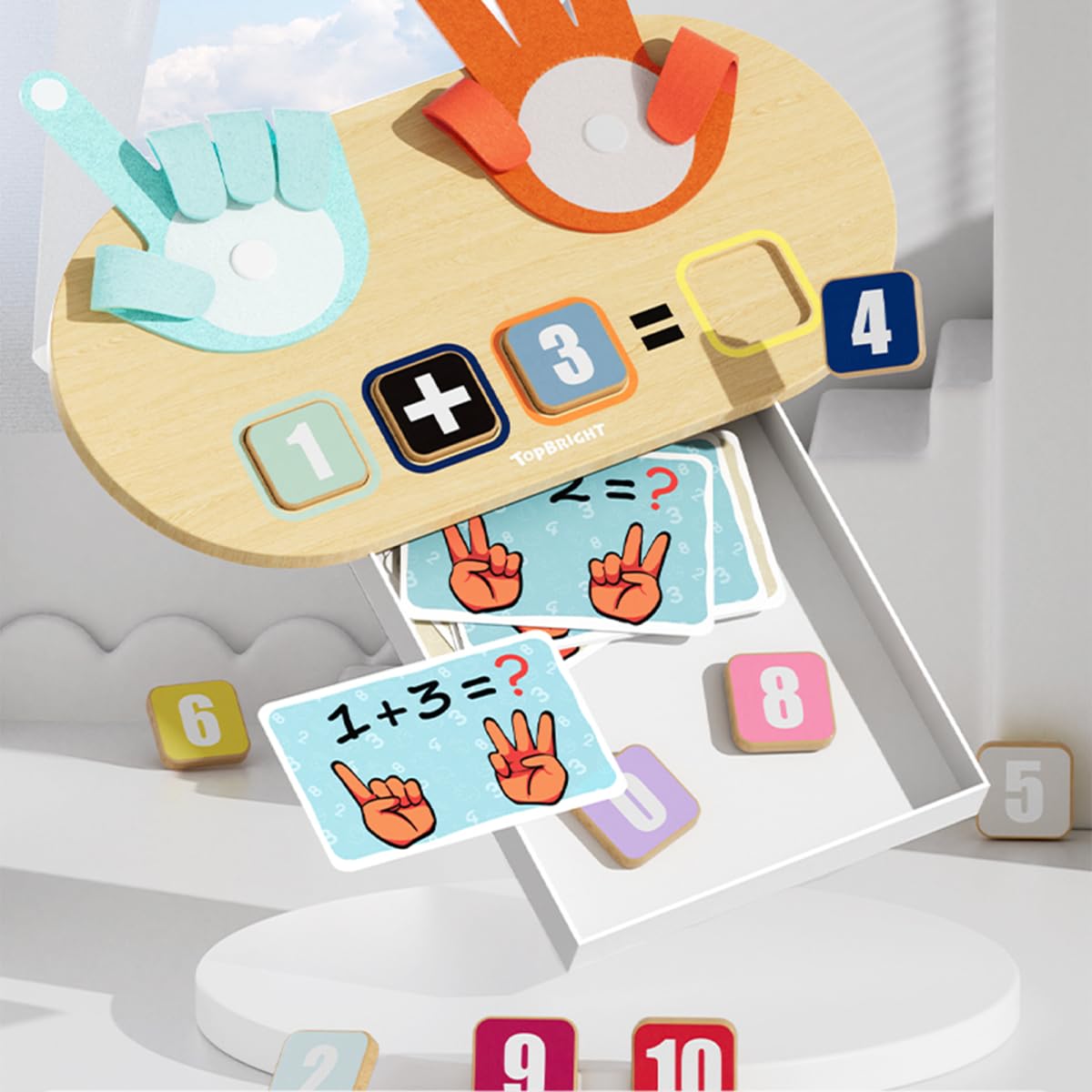 TOP BRIGHT Preschool Learning Toys for Toddlers 2-4, Educational Math Manipulatives Number Counting Blocks for Kids, Montessori Toys for 3 4 5 Year Old Finger Math Toy