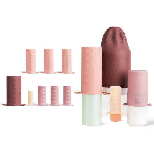 Bottle Covers for Travel, Leak Proof Elastic Sleeves, Travel Size Container Covers, Holiday Essentials for Women, Multiple Sizes Cover Suit for Various liquids Toiletries Bottles (8pcs)