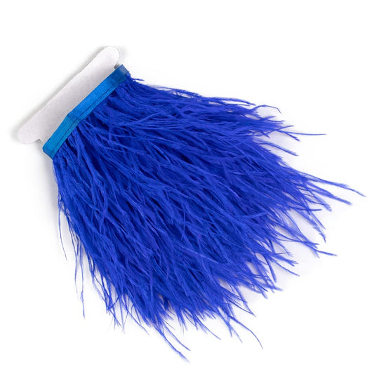 3 Yards 10-15cm Jewel Blue Ostrich Feathers Trim Fringe for DIY Dress Sewing Crafts Costumes Decoration