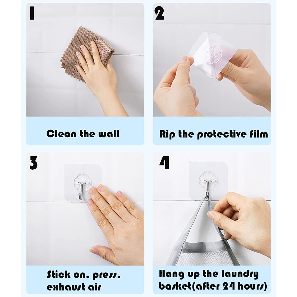 Mesh Collapsible Small Wall Laundry Baskets，Hanging Laundry Hamper，for Hotel, University Dormitory Use by HHSSALIN (1, CLASSIC)