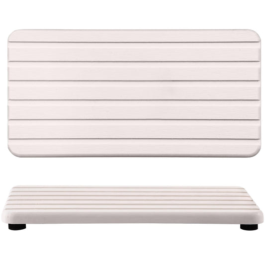 2 PCS Water Absorbent Diatomite Coasters Rectangle, Grooved Design, Water Absorbing Stone Used for Hand Soaps & Plants & toiletries in The Modern Home