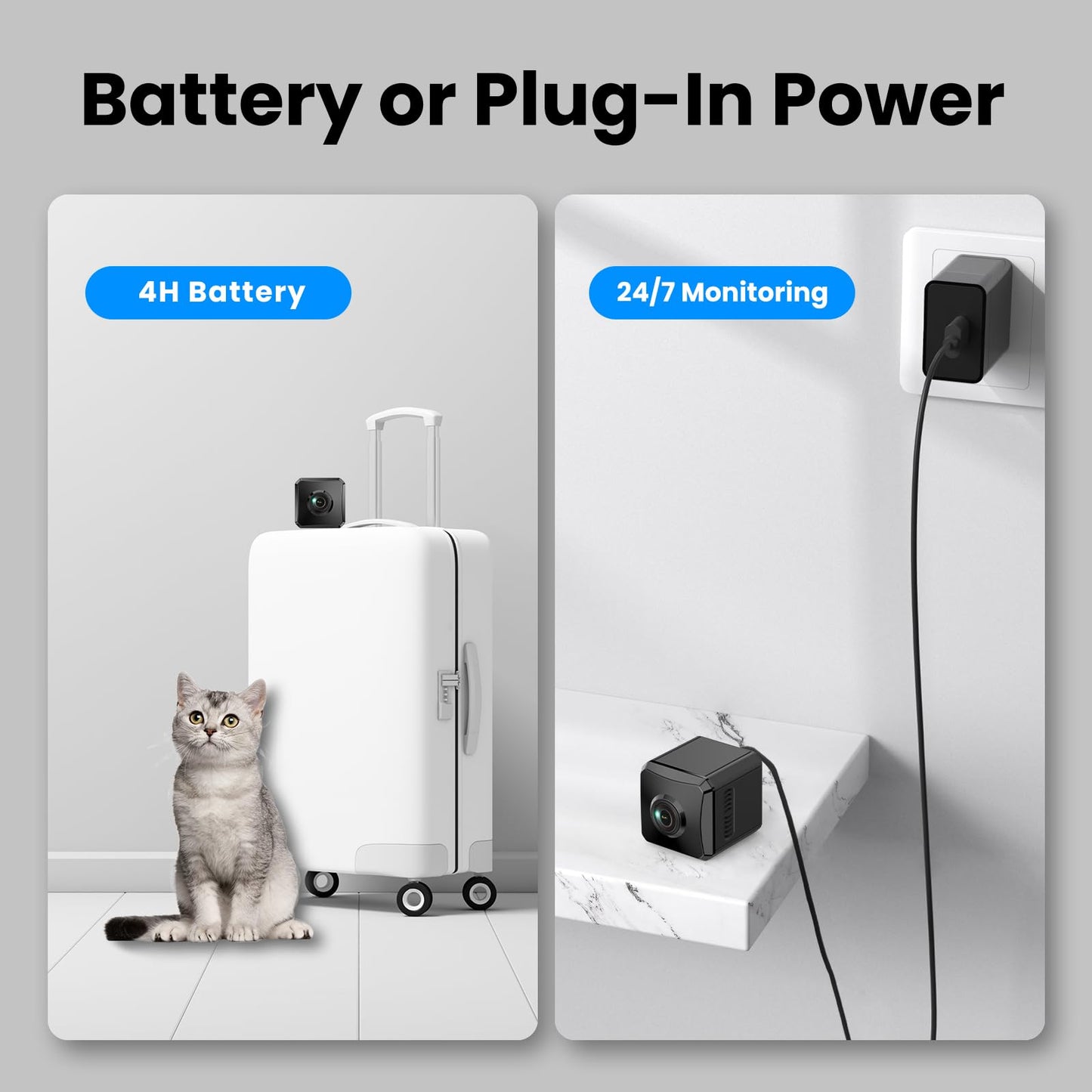 VIDCASTIVE Hidden Camera 1080P HD Mini Wireless WiFi Security Camera with Wide Angle View, AI Human Motion Detection, Night Vision, SD & Cloud Storage