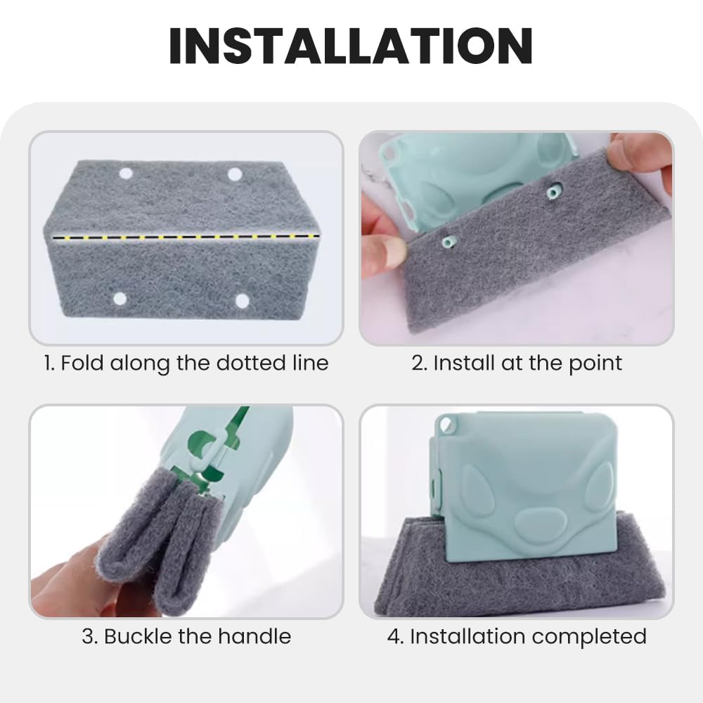 Window Groove Cleaning Brush,2024 New Hand-held Magic Window Track Cleaner Tools Set,Groove Cleaning Brush Window or Sliding Door for Sliding Door, Sill, Tile Lines, Shutter (Gray)