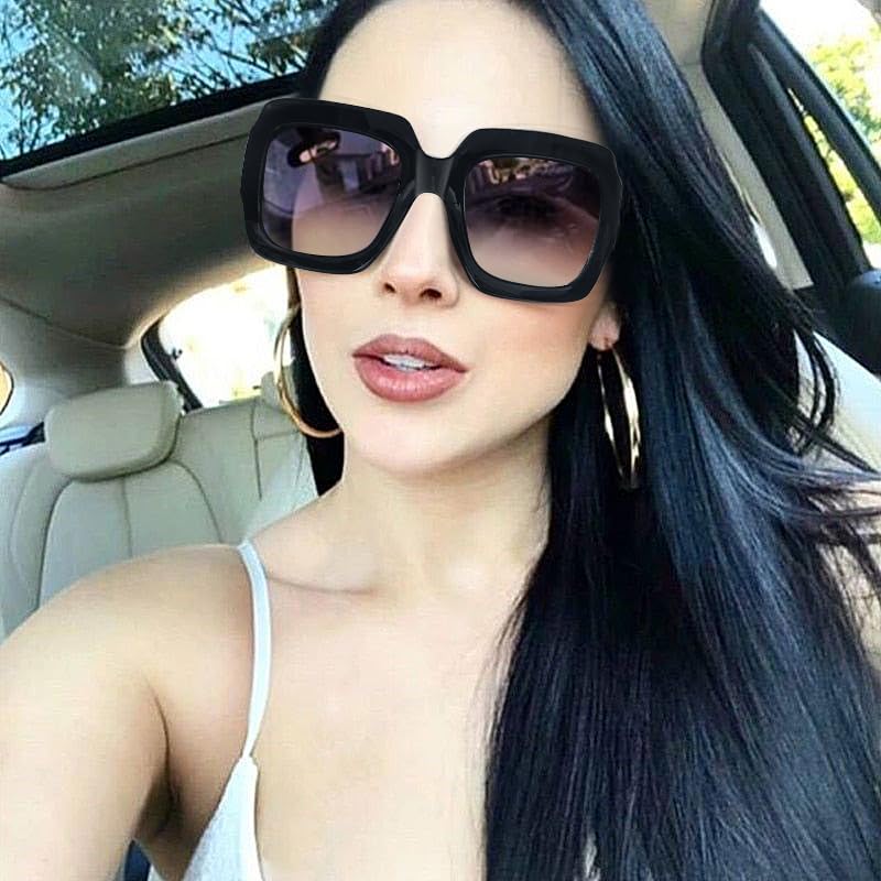 STORYCOAST Luxury Oversized Square Sunglasses for Women - Retro Big Frame Lightweight Shades, UV400 Protection Wide Frame for Vacation, Beach & Party (S0178)