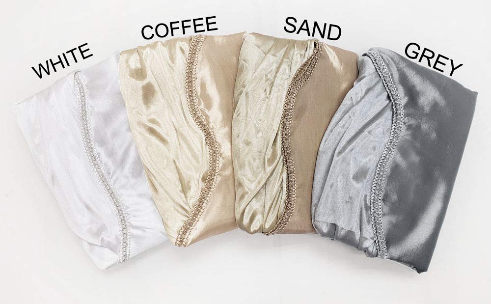 GOHD Valarie Fancy Window Valance. 54 x 18. Taffeta Fabric with Soft Satin Swag. Add Some Royal luxruy Accent to Your Home. (Grey)