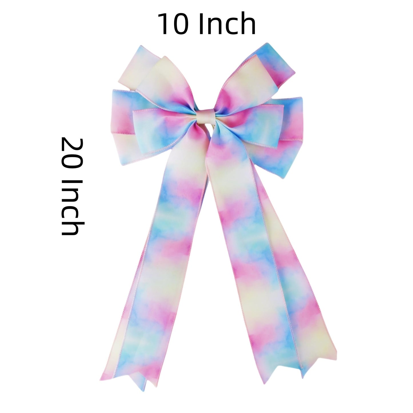 Meseey Gradient Pastel Burlap Bows for Seasonal Decor (20"x10", 2-Pack) - Versatile Door & Wreath Accents for Easter, Halloween, Thanksgiving & Christmas (Gradient Pastel)
