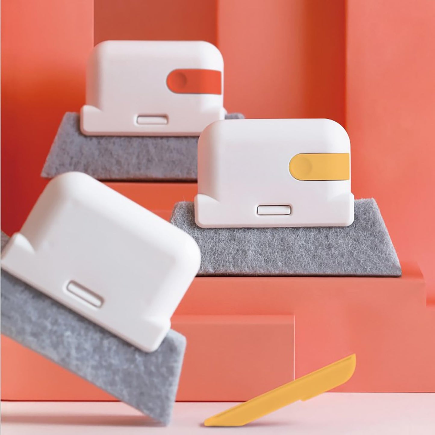 Magic Window Track Cleaner Brush Kit, 3-in-1 Design for Sliding Doors, Car Vents, Keyboards, 3 Pack Window Cleaning Tools with 3 Replacement Heads