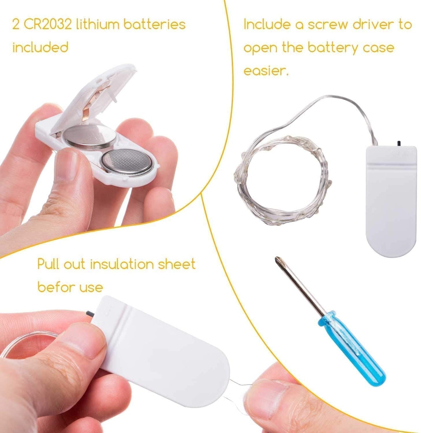 Brightown 24 Pack Fairy Lights Battery Operated String Lights - 7 ft 20 LED Mini String Lights Waterproof Silver Wire Firefly Lights for Vases Mason Jars DIY Crafts Plants Table Centerpieces Wedding