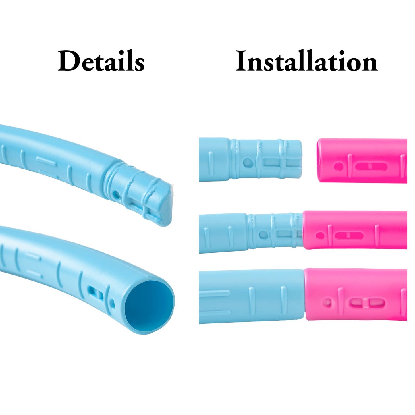 Liberry Kids Exercise Hoop, Detachable & Size Adjustable Toy Hoop, Professional Hoola Rings for Kids, Blue, Pink