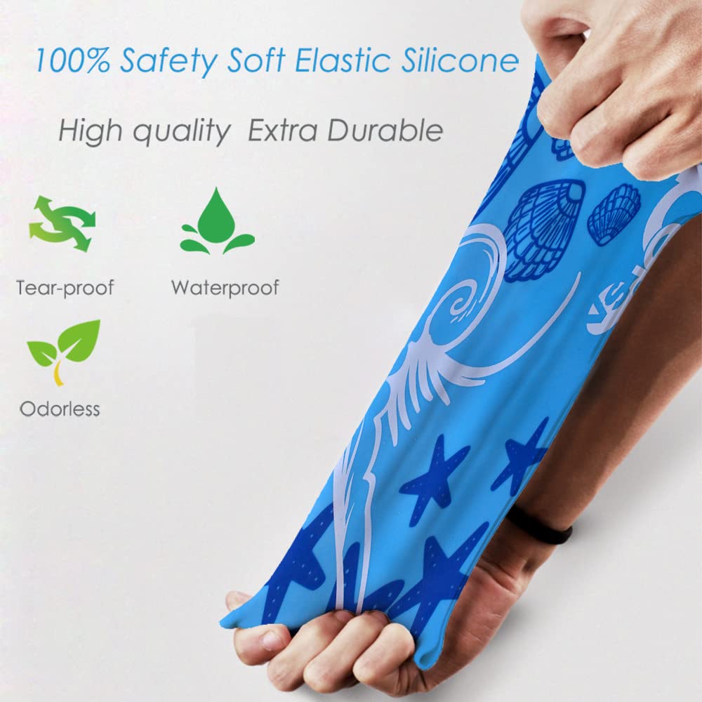 Vsidea 2 Pack Womens Silicone Swim Cap, Unisex Durable Silicone Swimming Cap for Adults Youths Swim Bath Hats caps (Gray + Blue)