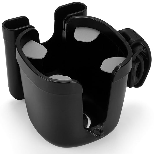 Accmor Stroller Cup Holder with Adjustable Strap, 360 Degree Rotatable Universal Cup Holder for Uppababy, Nuna, Doona Stroller, Drinks Holder for Wheelchair, Walker, Rollator