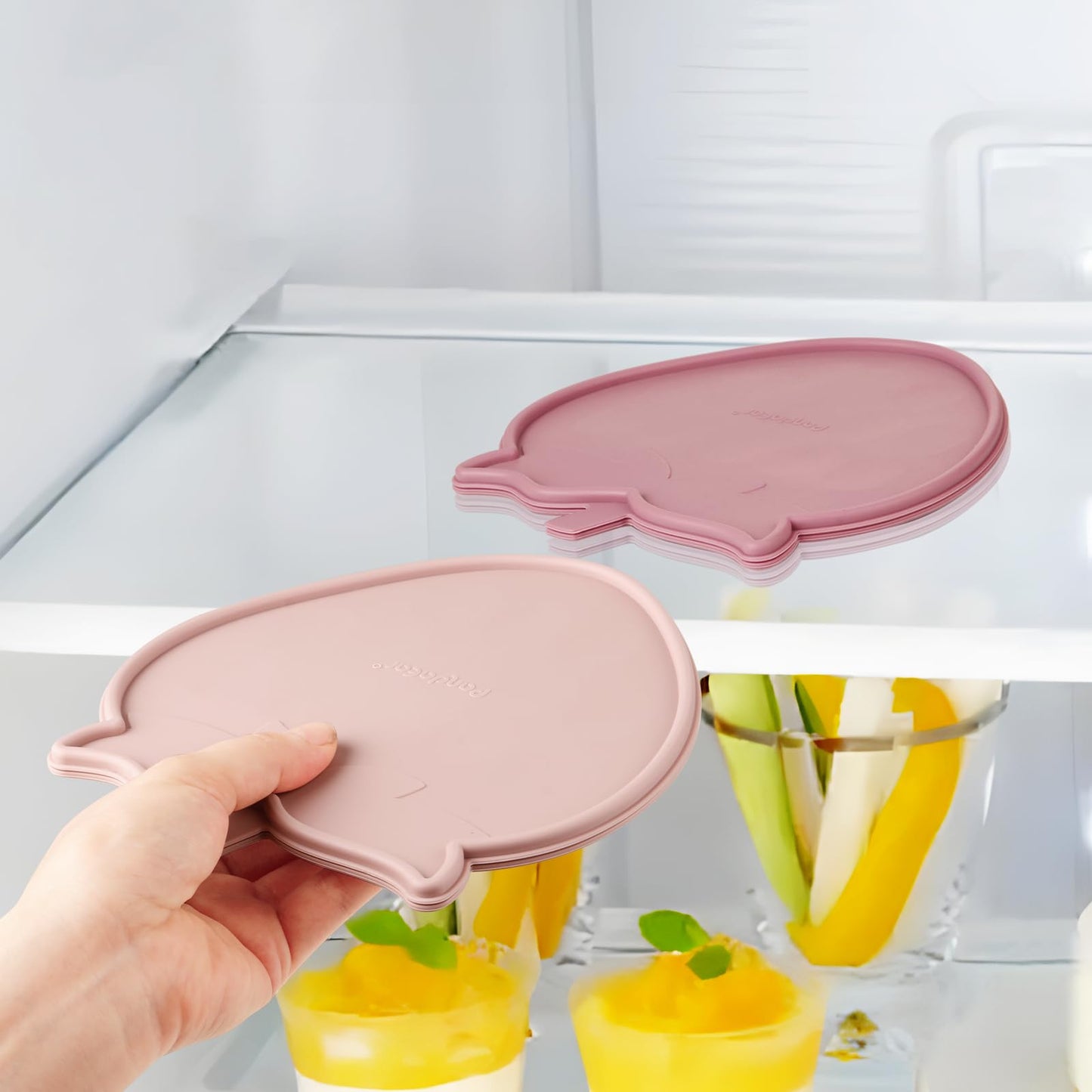 PandaEar 2 Pack Baby Breastmilk Popsicle Molds, Silicone Nibble Freezer Tray with Lid, Baby Fruit Food Feeder Teether Tray, 13 x 0.5 oz Baby Food Storage Container for Homemade Baby Food