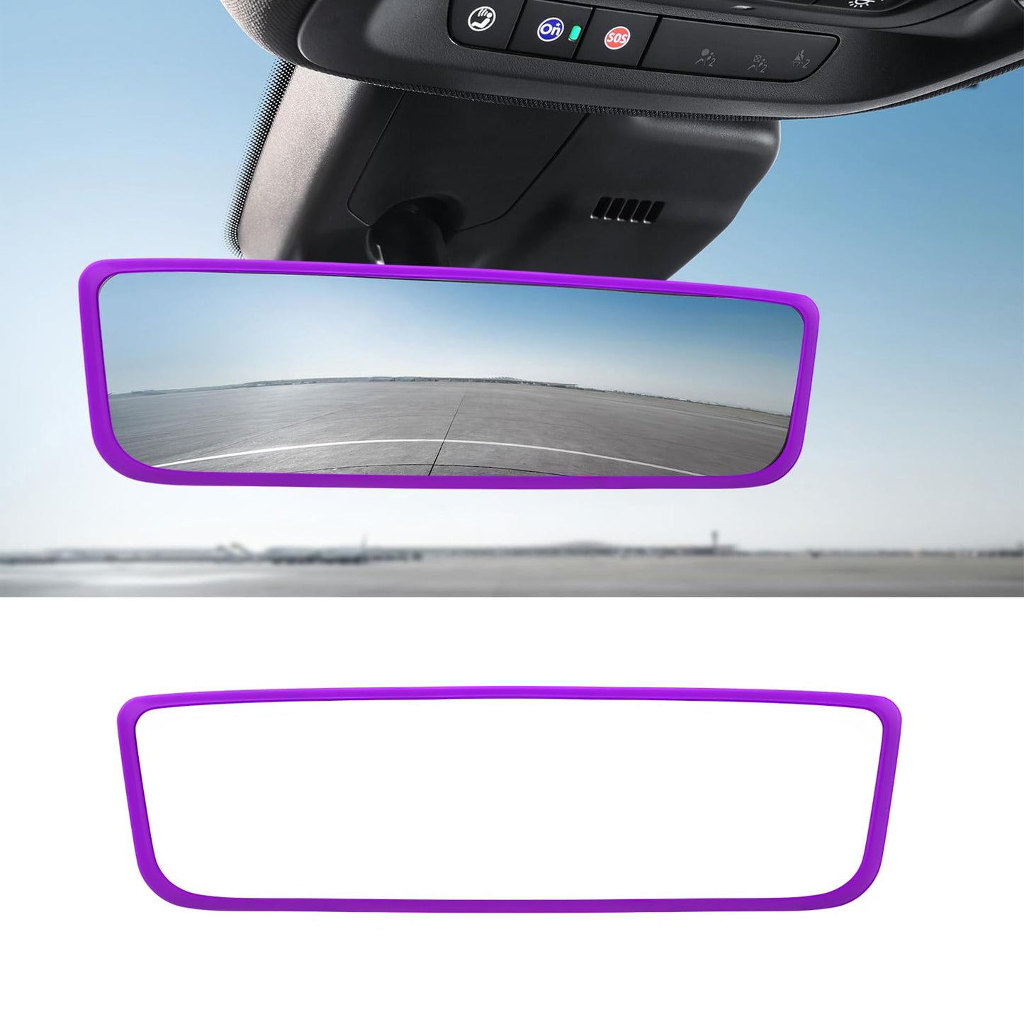 Car Rear View Mirror Protector Frame, Silicone Auto Rearview Edge Protection Cover Compatible with Model 3 Model Y, Interior Rear View Trim Frame Decoration, Car Accessories (Pink)