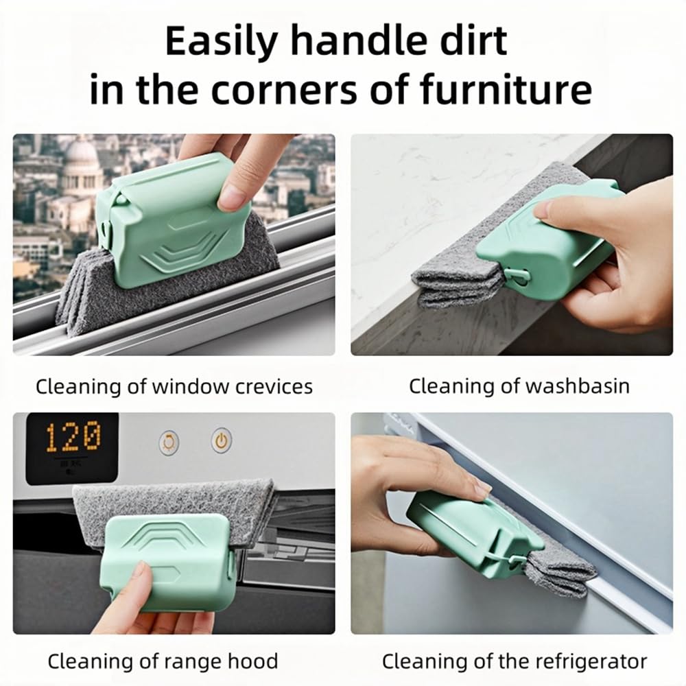 Magic Window Track Cleaner, 2024 Upgraded Window Groove Cleaning Brush Tools Set, Hand-held Window Track Cleaner Brushes Tools Set for Window lides Gaps Tile Lines Shutter Car Vents (Mix 3PCS)