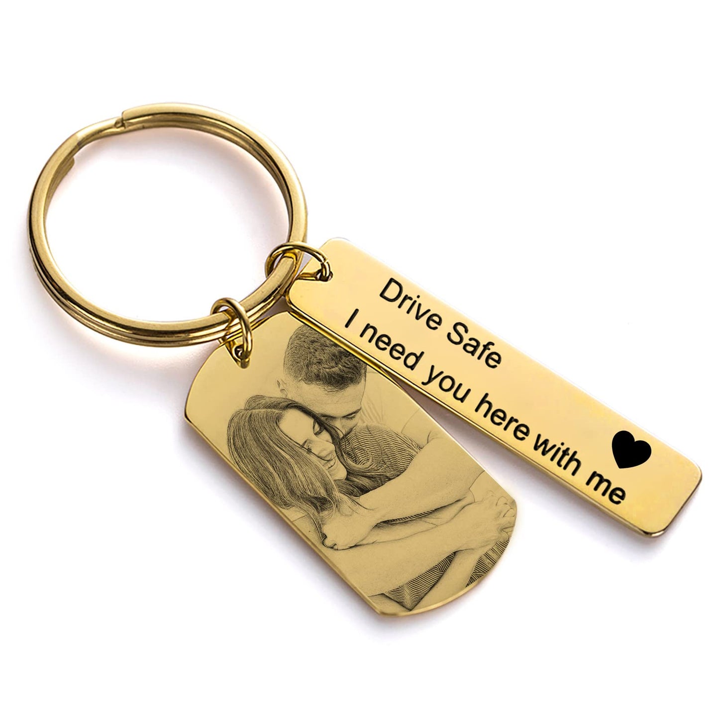 Personalized Custom Dad Calendar Keychain - Engraved Picture Name Key Chains Father~'s Day Gift for Dad Husband