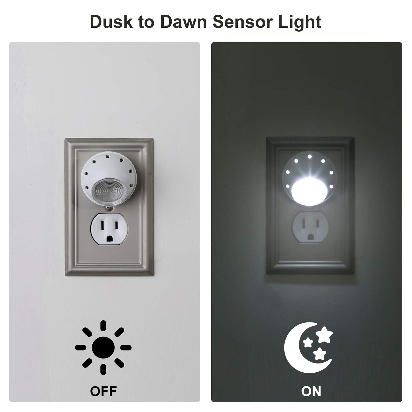 DEWENWILS Plug in Night Lights into Wall, Dusk to Dawn Sensor, 360° Rotating, Directional LED Nightlights for Kids, Nursy, Hallway, Bathroom, Bedroom, 5000K Daylight, UL Listed, 4 Pack