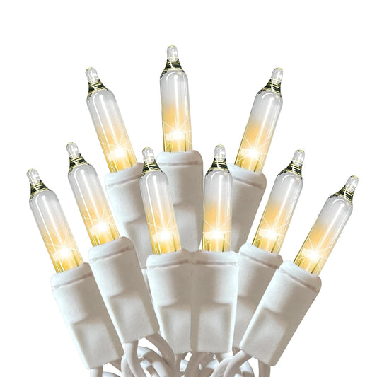 Christmas Lights 100 Count Clear Christmas Tree String Lights with White Wire for Outdoor Indoor Christmas Decorations Wedding Decorations Valentines Day Decor,UL Certified (21feet)