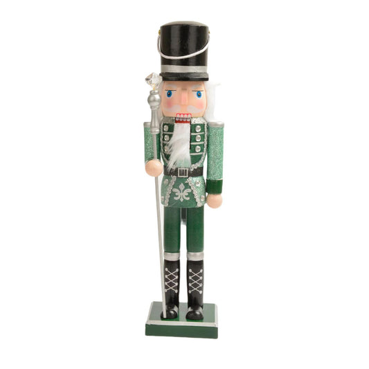 ENLAYER 15 Inch Nutcracker Christmas Decoration, Hand-Painted Wooden Nutcracker Figure, Festive Collectible Gift for Winter Table, Desktop, Fireplace Decorations