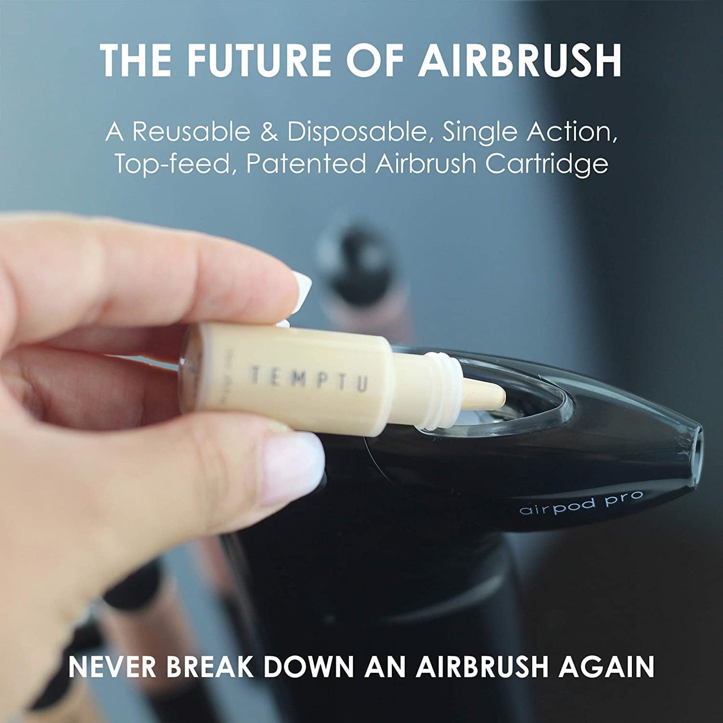 TEMPTU Air Intro Airbrush Makeup Kit in Medium: 9-Piece Set Includes Cordless Device, Refillable Makeup Cartridge, 3 Perfect Canvas Semi-Matte Foundations, Primer, Blush, Highlighter & Cleaner