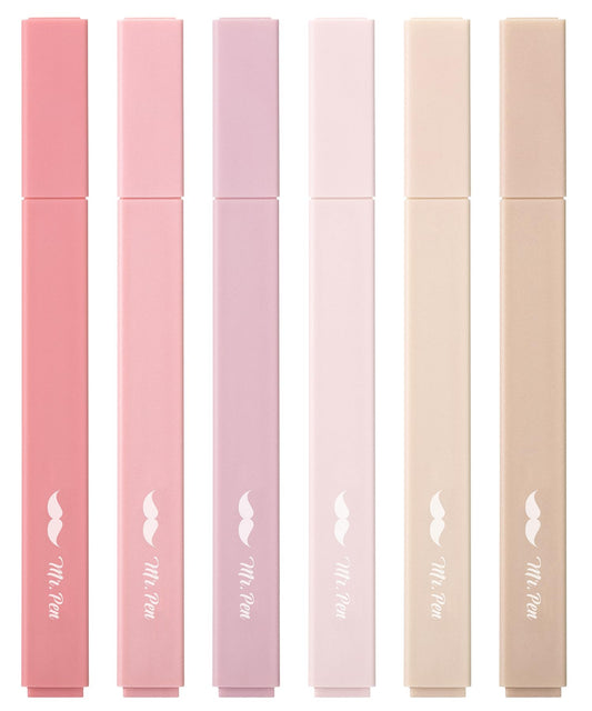 Mr. Pen- Aesthetic Highlighters, 6pcs, Chisel Tip, Vibrant Colors, Assorted Colors, No Bleed Cute Highlighters and Pens for Bible Pages, Fluorescent Highlighter