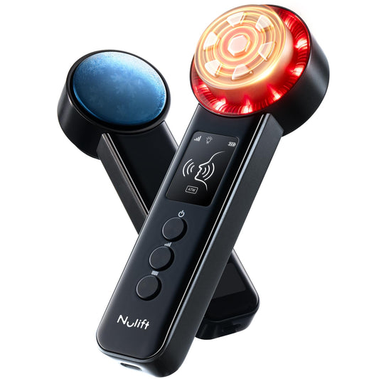 Radio Frequency Skin Tightening Device, Smart Electric Zinc Alloy Facial Beauty Machine with RF-Current Cold Heat for Jawline Lifting, Cheek Firm, Wrinkle Reduction, Depuff, Increase Absorption