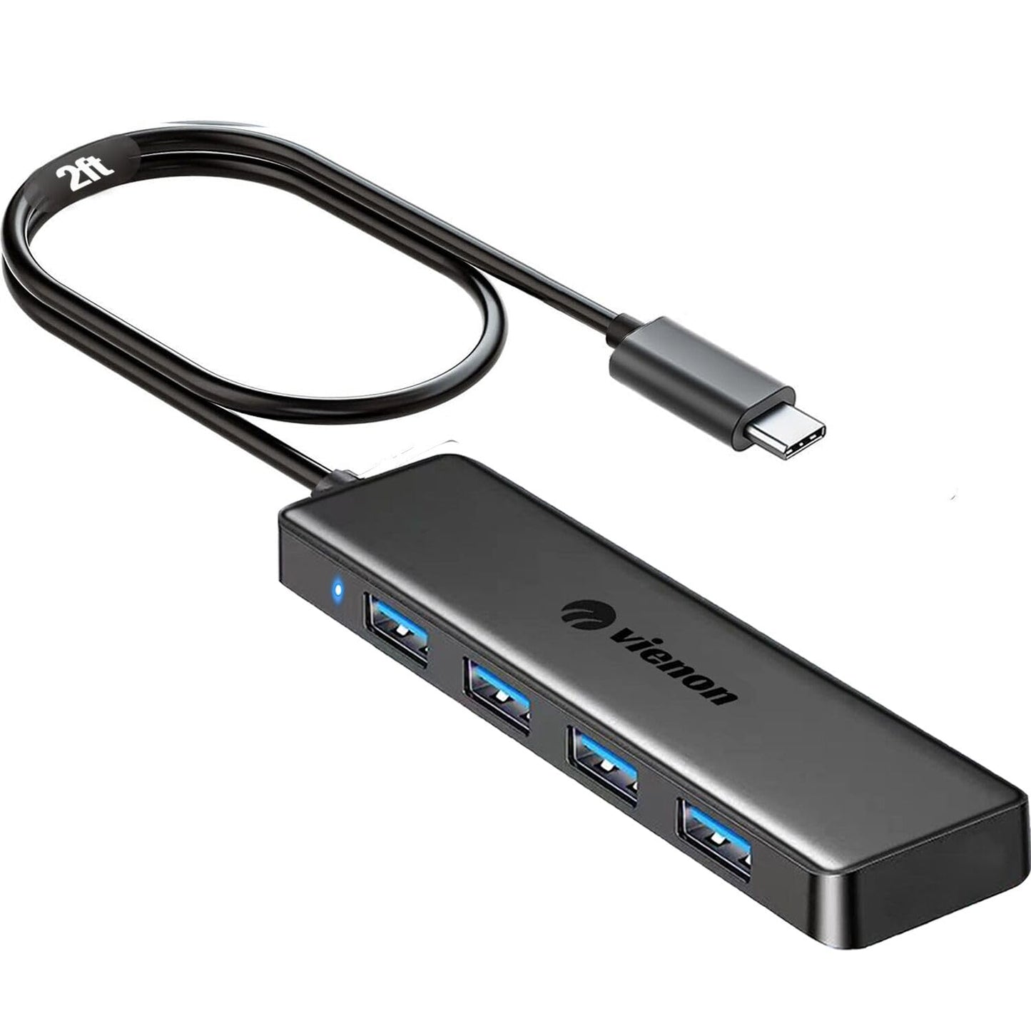 USB 3.0 Hub, VIENON 4-Port USB Hub USB Splitter USB Expander for Laptop, Xbox, Flash Drive, HDD, Console, Printer, Camera,Keyborad, Mouse(Not for Charging)
