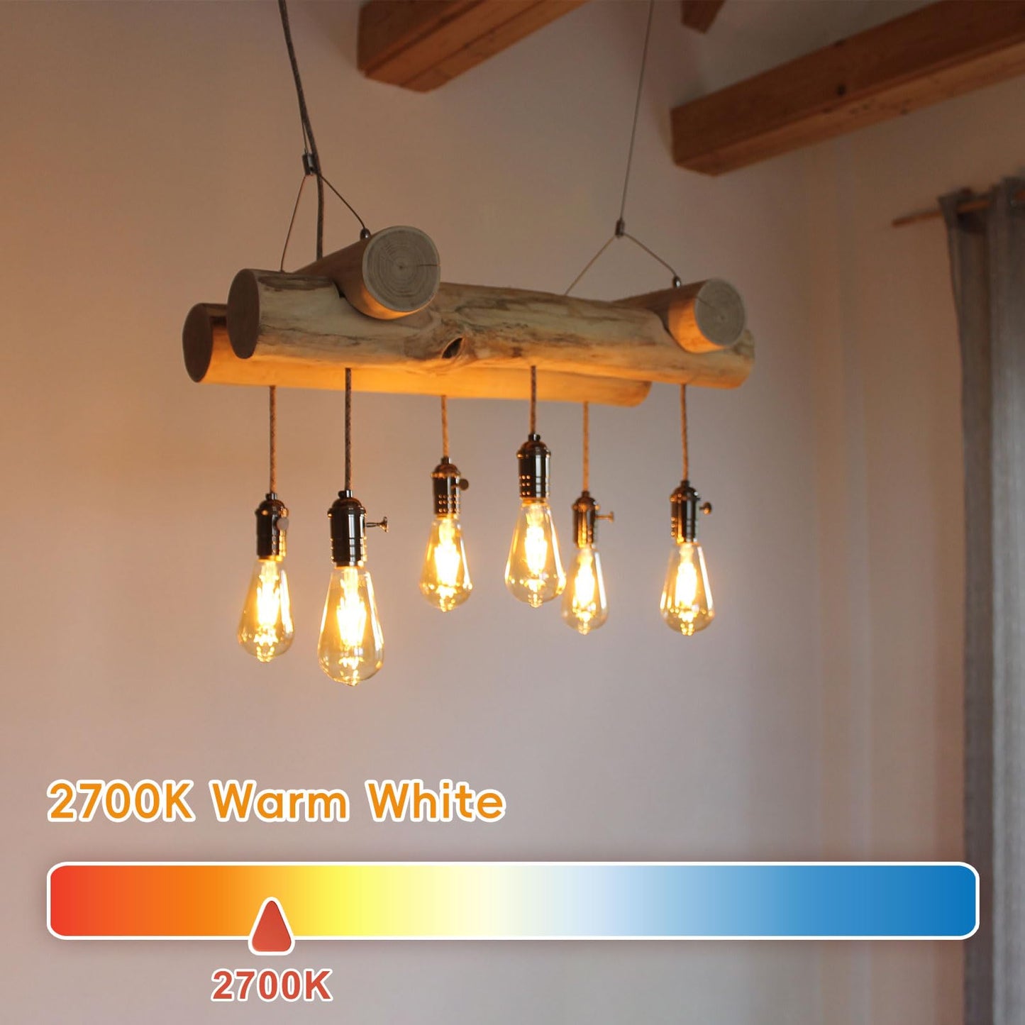 Jensense Edison Bulbs 6W E26 LED Bulb 60 Watt Equivalent, Vintage LED Light Bulbs CRI90+ ST19, Dimmable Clear Light Bulbs, 2700K Soft Warm White 4 Pack