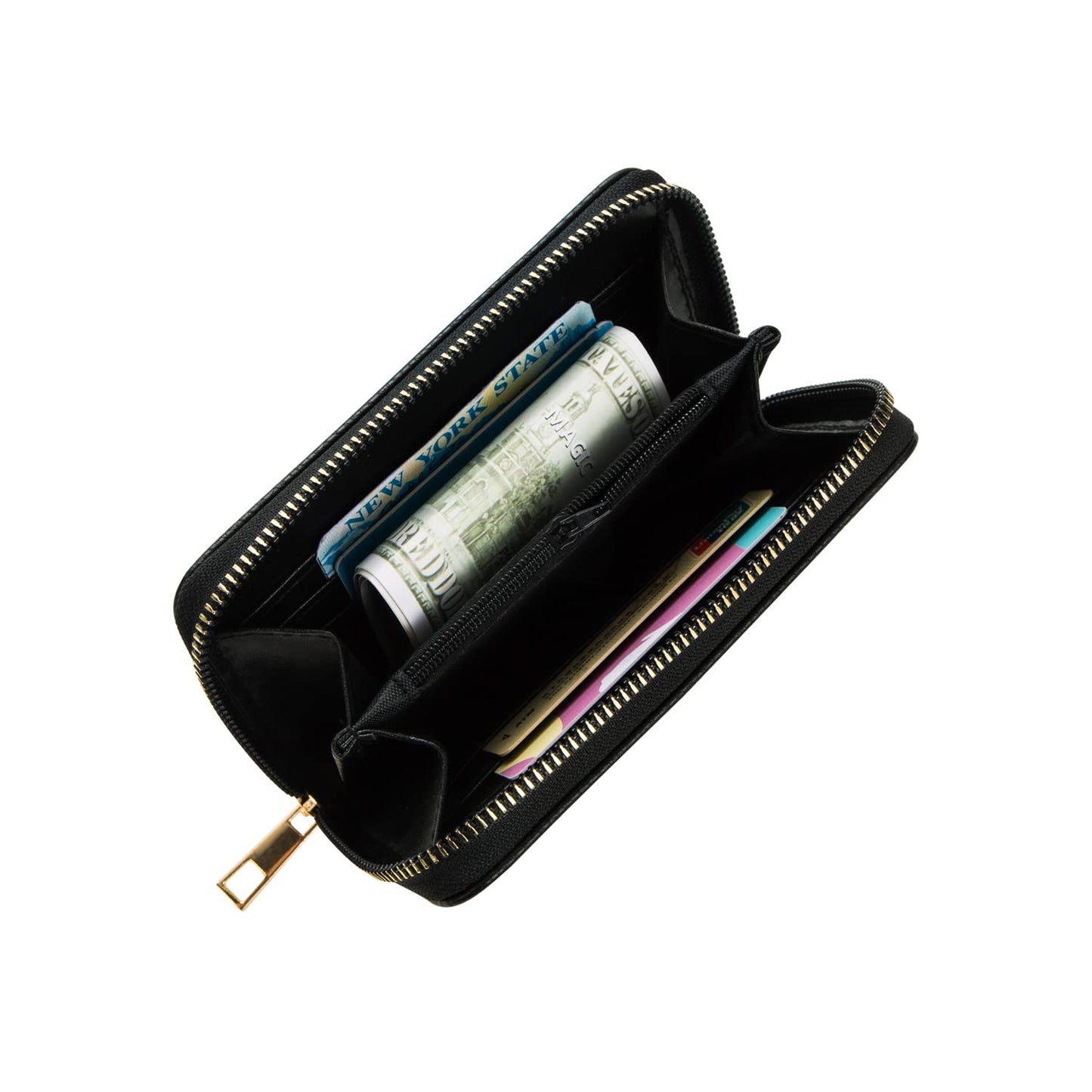 FACAI RFID Wallet Women, Small Wallet for Women, Credit Card Holder, Wristlet Wallet with ID Window Black