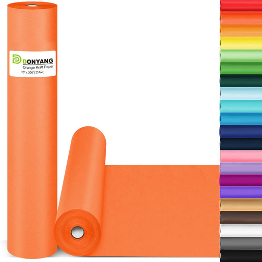 White Wrapping Paper Craft Paper Kraft Paper Roll 15" x 450", Bulletin Board Paper, Arts & Crafts, Gift Wrapping Packing Painting Drawing Paint Easel Poster Chart Decorative Paper, Kids Art Supplies