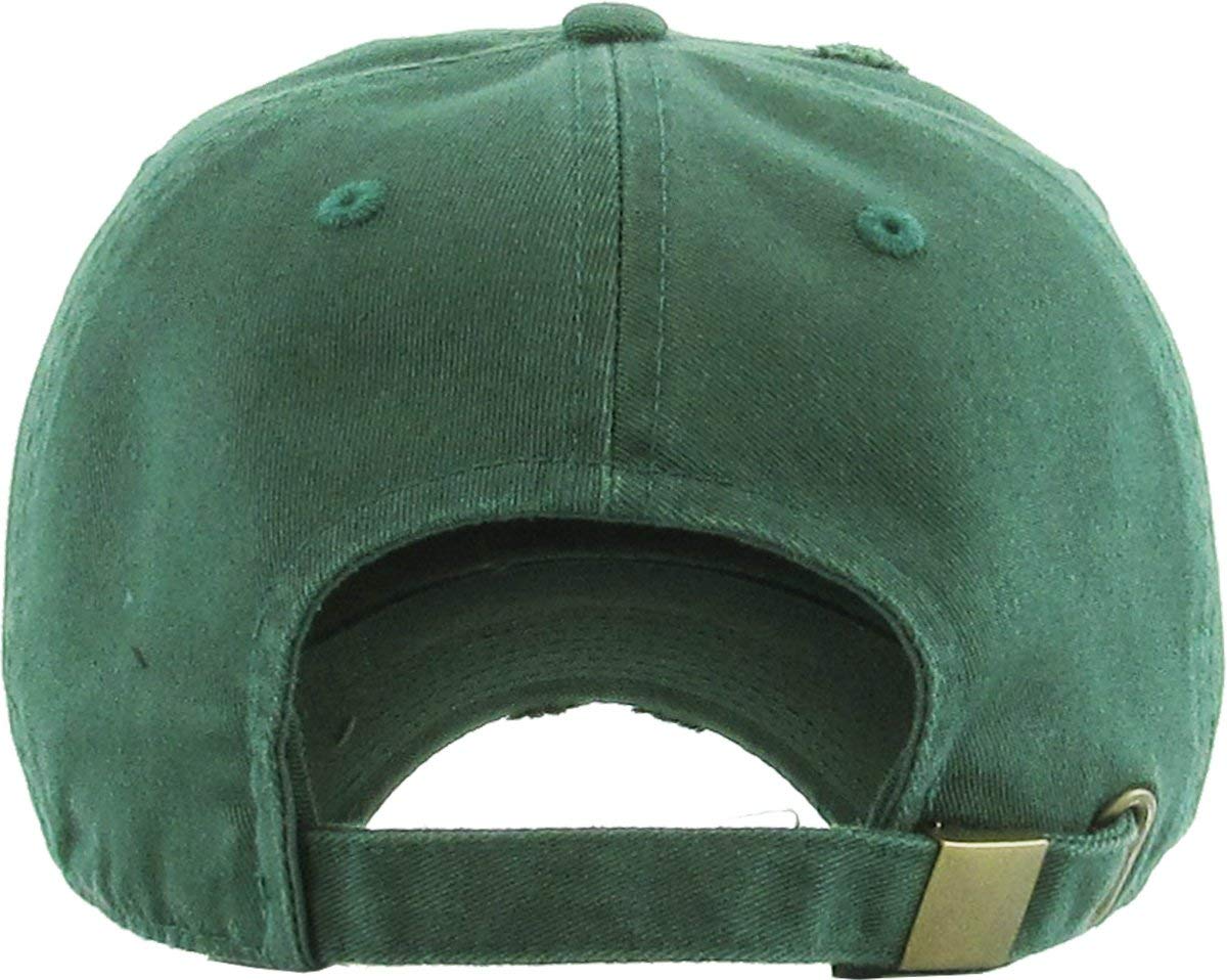 KBETHOS KBE-VINTAGE HGN Vintage Washed Cotton Baseball Cap, Heather Green