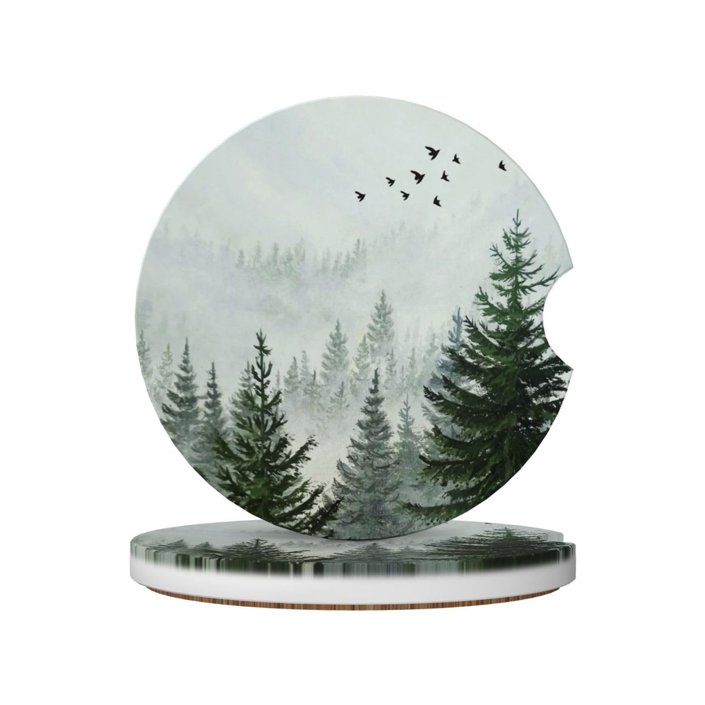 Pink Bow Love Heart Car Cup Holder Coaster 2 Pack Absorbent Ceramic Car Coasters for Cup Holders Car Accessories Interior for Women Men Universal Anti Slip Cork Base Cup Coasters with Finger Notch