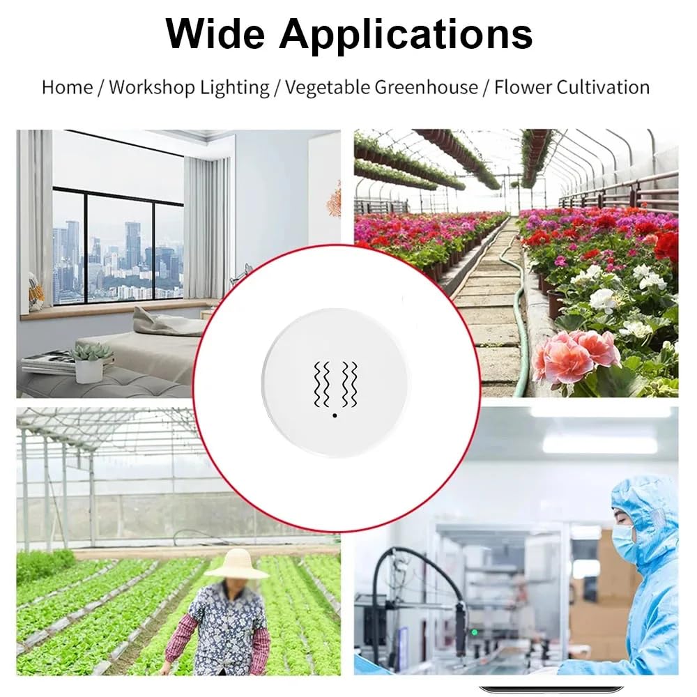 Haozee Zigbee Smart Vibration Sensor,Real Time Monitoring,Door Window Vibration Detection Alarm for Home Security,App Remote Control,Support Home Assistant Zigbee2MQTT