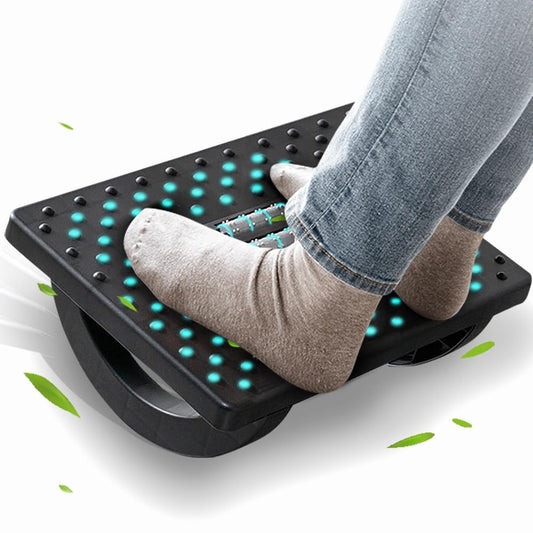 Foot Rest for Under Desk at Work - Ergonomic Foot Stools for Under Office Desk - Rocking Footrest with Roller Massager - Leg Rest for Chair, Computer Gaming - Promote Leg Circulation