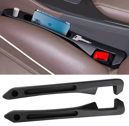 Car Seat Gap Filler Universal for Car SUV Truck Accessories Seat Gap Blocker Fit Organizer Fill The Gap Between Seat and Console Stop Things from Dropping Pack of 2 Black